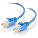 Photo of C2G Cat6 Snagless Unshielded (UTP) Slim Ethernet Cable - Cat6 Slim Network Patch Cable - Blue - 1.5 Foot