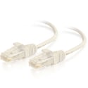 C2G Cat6 Snagless Unshielded Slim Ethernet Network Patch Cable - White - 7 Foot