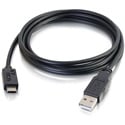 C2G 28871 USB-C to USB-A Cable - USB-C 2.0 to USB Cable - 480Mbps - Black - Male/Male - 6 Foot