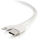 C2G 35498 USB A Male to Lightning Male Sync and Charging Cable - White - 3.3 Foot