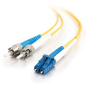 Photo of C2G 37476 3M LC-ST 9/125 OS2 Duplex SingleMode PVC Fiber Optic Cable - Yellow