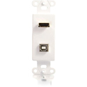 C2G 39702 Decora HDMI / USB Pass Through Wall Plate - White