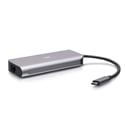 C2G 54551 8K 60HZ USB-C 4.0 6-in-1 Mini Docking Station with HDMI/USB-A/Ethernet - Up to 85W Power Delivery - Gray