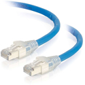 Photo of C2G HDBT Certified Cat6a Cable w/ Discontinuous Shielded - Plenum CMP Rated - Cat6a Network Patch Cable - Blue - 35 Foot