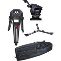 Cartoni KF22-1HC FOCUS 22 Head 1 Stage Aluminum 100mm HD Tripod ML Spreader Feet Pan Bar & Soft Case