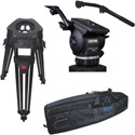 Cartoni KF2221HC FOCUS 22 Head 1 Stage Aluminum 100mm HD Tripod ML Spreader Feet 2 Pan Bars & Soft Case