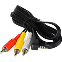 Photo of 3.5mm TRRS to RCA Composite & Stereo Audio Camcorder Cable 5 Ft