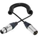 Photo of Sescom CC-201 Mic Cable 3-Pin XLR Male to 3-Pin XLR Female Premium Quality Retractile - 1-5 Foot Coiled