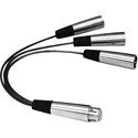Photo of ClearCom SP-3 3-Way Intercom Passive Line Splitter Cable with one 3-Pin Female to three 3-Pin Male XLR