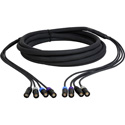 Laird 4-Channel Belden 1304A4 & Neutrik etherCON CAT5e Tactical Ethernet Snake - 6 Foot