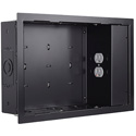 Chief Proximity In-Wall Storage Box with 2 Receptable Filter and Surge - Wide Box - Black
