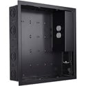 Chief Proximity In-Wall Storage Box with 2 Receptable Filter and Surge - Square Box - Black