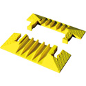 Checkers YJ5EB-125-Y Yellow Jacket Heavy Duty Cable Protector 5 Channel End Cap - Yellow - Pair