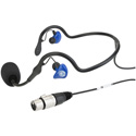 Photo of Clear Com CC-70-X4 Lightweight Wrap Around Dual Ear XLR4 Pin Female Headset Mic - 100Hz-14kHz