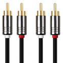 Photo of Calrad 55-700HG-3 3ft Dual RCA Patch Cable with Gold Connectors and 4.0mm Diameter Oxygen Free Cable