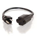 Photo of Calrad 55-788 3 Prong Male to 3 Prong Female AC Extension Cable 18 Awg 6 Inches Long