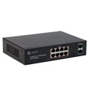 Cleerline SSF-2SFPx8RJ45POE-1G PoE+ Uplink Gigabit Non-Managed Ethernet Switch - Two SFPs to Eight RJ45 - 328Ft Distance