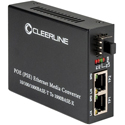 Cleerline SSF-SFP-RJ452POE-1G Gigabit 2x10/100/1000Base-T to 100/1000Base-X SFP Slot / PoE+ / DC Power Supply