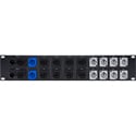 Photo of Custom 2RU Black Anodized Panel with PowerCON & Strain Relief - Dual PDU