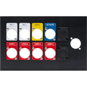 Custom 5 x 8 Inch D-Series Punch Rack Panel with Colored Tags - Black Anodized