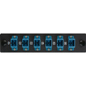 Photo of Camplex CMX-MP06SCSP 6-Port SC Simplex Single Mode Fiber Adapter Plate Module with Ceramic Connectors - Blue