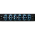 Camplex 6-Port LC Duplex Single Mode Fiber Adapter Plate Module with Ceramic Connectors- Blue