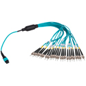Photo of Camplex CMX-MTP24MMST MTP24 Elite PC Male to 24 ST PC OM3 Aqua Multimode Fiber Optic Breakout Cable - 18 Inch