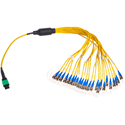 Photo of Camplex CMX-MTP24SMST MTP24 Elite APC Male to 24 ST UPC Yellow Single Mode Fiber Optic Breakout Cable - 3 Foot