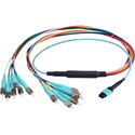 Camplex CMX-MTPMMST-003 MTP Elite PC Male to 12 ST PC External OM3 AQUA Multimode Fiber Breakout Cable-3 Foot