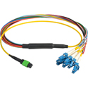 Photo of Camplex CMX-MTPSMLC-010 MTP Elite APC Male to 12 LC UPC External Yellow Single Mode Fiber Breakout Cable-10 Foot