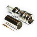 Coax Connectors 52-005-B6-FB1 DIN 1.0/2.3 Crimp/Crimp Plug True 75 ohm/12G for Belden 1505A - 100 Pack