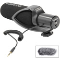 Comica CVM-V30-PRO-B Super-Cardioid Directional On-Camera Shotgun Mic with 3.5mm Jack - Black