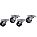 Photo of Cabletronix CT-CASTER-SET4-2WL Rack Caster/Wheel Set - 2 Locking Casters/2 Non-Locking Casters - Hardware Included
