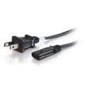 6ft 18 AWG 2-Slot Non-Polarized Power Cord (NEMA 1-15P to IEC320C7)