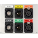 Clear Anodized Video Studio Wall Plate for Video/Genlock/IFB/COM/Audio