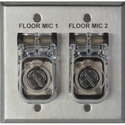 Custom 2 Gang Stainless Wallplate Dual 3-Pin XLR Females & SCCD-W IP65 Spring-Loaded Covers