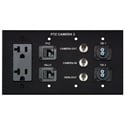 Custom PTZ Camera Wall Plate - 4 Gang Black Anodized