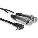 Hosa CYX-402F Dual XLR3F to Right-angle 3.5 mm TRS 2 ft