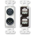 Photo of Radio Design Labs D-XLR2 XLR 3-pin Female & 3-pin Male on Decora Wall Plate with Terminal Block connections on rear