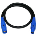 Photo of Milspec DD1142025BL 2/0 Stage Lighting Cable with 400A Camlock Ends - Blue - 25 Foot