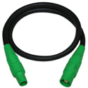 Photo of Milspec D1142025GN 2/0 Stage Lighting Cable with 400A Camlock Ends - Green - 25 Foot