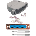 25-Pin HD Female D-Sub Connector with Plastic Hood (DJ25B and DE25B) and Thumb Screws