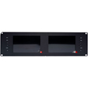 Delvcam Broadcast 3GHD/SD Multiformat Dual 7-Inch Rackmount Video Monitor - BStock (Bent Rack Ear)