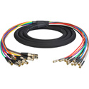 Laird Gepco VS10230 3G/HD-SDI 10-Channel DIN 1.0/2.3 to BNC Female Video Adapter Snake Cable - 3 Foot