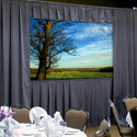Photo of Da-Lite Fast-Fold Deluxe Drapery Presentation Kit with Black Drapes - 4:3 Video - 111 Inch