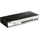 D-Link Web Smart Switch - 10 Ports - Manageable - 8 x 10/100/1000 PoE Ports & 2 x Gigabit SFP Ports TAA Compliant