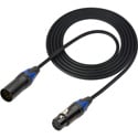 Sescom DMX Lighting Control Cable 5-Pin XLR Male to 5-Pin XLR Female Black - 3 Foot