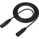 Sescom DMX-3M3F-15/B Lighting Control Cable 3-Pin XLR Male to 3-Pin XLR Female - Black & Gold Connectors - 15 Foot