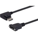 Photo of Connectronics DPA00001-020I Displayport v1.1 Right Angle Male to Displayport Female Panel Mount - 7.8 Inch (0.2M) Length