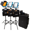 Dracast DRDP3LDSK Plus LED1000 Daylight 3-Light Studio Kit with Li-Ion Batt Pack & V-Mount & Gold Mount Battery Plates